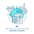 IPI blue concept icon. Industrial production index idea thin line illustration. Economic manufacture indicator Royalty Free Stock Photo