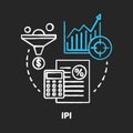 IPI chalk concept icon. Industrial production index idea. Economic manufacture indicator. Manufacturing output