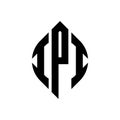 IPI circle letter logo design with circle and ellipse shape. IPI ellipse letters with typographic style. The three initials form a Royalty Free Stock Photo
