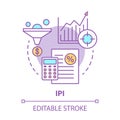 IPI concept icon. Industrial production index idea thin line illustration. Economic manufacture indicator. Manufacturing Royalty Free Stock Photo