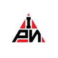 IPN triangle letter logo design with triangle shape. IPN triangle logo design monogram. IPN triangle vector logo template with red Royalty Free Stock Photo