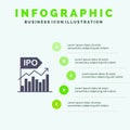 Ipo, Business, Initial, Modern, Offer, Public Solid Icon Infographics 5 Steps Presentation Background