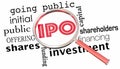 IPO Initial Public Offering Stock Sale Magnifying Glass 3d Illus Royalty Free Stock Photo