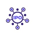 IPO, Initial public offering vector icon