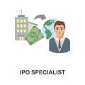 Ipo Specialist flat icon. Colored element sign from bussines profession collection. Flat Ipo Specialist icon sign for