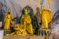 IPOH, MALAYASIA - MARCH 25, 2018: Sculptures in Perak Tong cave temple in Ipoh, Malaysi Royalty Free Stock Photo