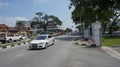 Police car leading in front of escort troop for Sultan Perak