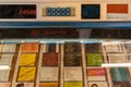 Closeup view of the classic jukebox