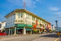 IPOH, MALAYSIA - March 4th, 2019: Antique coffee shop on street corner Royalty Free Stock Photo