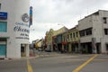 An empty deserted avenue on Jalan Sultan Yusof lined with vintage shop houses in the town