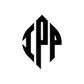 IPP circle letter logo design with circle and ellipse shape. IPP ellipse letters with typographic style. The three initials form a Royalty Free Stock Photo