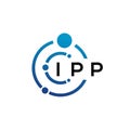 IPP letter technology logo design on white background. IPP creative initials letter IT logo concept. IPP letter design Royalty Free Stock Photo