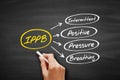 IPPB - Intermittent Positive Pressure breathing acronym, concept on blackboard Royalty Free Stock Photo