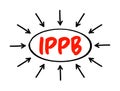 IPPB Intermittent Positive Pressure Breathing - respiratory therapy treatment for people who are hypoventilating, acronym text Royalty Free Stock Photo