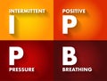IPPB Intermittent Positive Pressure Breathing - respiratory therapy treatment for people who are hypoventilating, acronym text Royalty Free Stock Photo