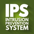 IPS - Intrusion Prevention System acronym, technology concept background