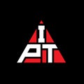 IPT triangle letter logo design with triangle shape. IPT triangle logo design monogram. IPT triangle vector logo template with red Royalty Free Stock Photo