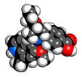 Iptacopan drug molecule. 3D rendering.