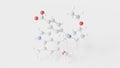 iptacopan molecule 3d, molecular structure, ball and stick model, structural chemical formula complement factor b inhibitor