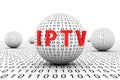 IPTV conceptual sphere binary code 3d Royalty Free Stock Photo