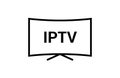 IPTV vector line icon. IP TV video channel box concept icon.