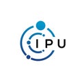 IPU letter technology logo design on white background. IPU creative initials letter IT logo concept. IPU letter design Royalty Free Stock Photo