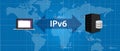 IPv6 Internet Protocol version 6 connection server computer standard Royalty Free Stock Photo