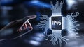 Ipv6 network protocol standard internet communication concept on virtual screen. Royalty Free Stock Photo