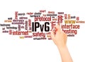 IPv6 network word cloud hand writing concept Royalty Free Stock Photo