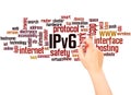 IPv6 network word cloud hand writing concept