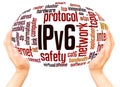 IPv6 network word hand sphere cloud concept Royalty Free Stock Photo