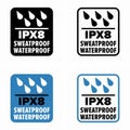 IPX8 Sweatproof Waterproof vector information sign