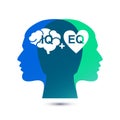 IQ and EQ with head profile vector illustration Royalty Free Stock Photo