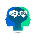 IQ and EQ with head profile vector illustration Royalty Free Stock Photo