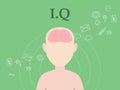 Iq intellectual question illustration concept with people with icon education and tools as background