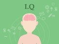 Iq intellectual question illustration concept with people with icon education and tools as background Royalty Free Stock Photo