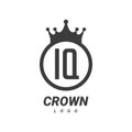 IQ Letter Logo Design with Circular Crown