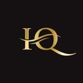 IQ logo Design. Premium Letter IQ Logo Design with water wave concept