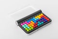 Iq puzzle colorful balls. Puzzler board game with pieces