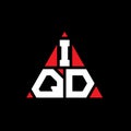 IQD triangle letter logo design with triangle shape. IQD triangle logo design monogram. IQD triangle vector logo template with red Royalty Free Stock Photo