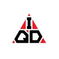 IQD triangle letter logo design with triangle shape. IQD triangle logo design monogram. IQD triangle vector logo template with red Royalty Free Stock Photo