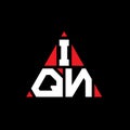 IQN triangle letter logo design with triangle shape. IQN triangle logo design monogram. IQN triangle vector logo template with red Royalty Free Stock Photo
