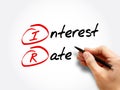 IR - Interest Rate acronym, business concept