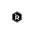 IR and RI I or R Initial Letters Hexagon Shape Monogram Logo Design