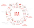 ira individual retirement account concept with icon set template banner and circle round shape Royalty Free Stock Photo