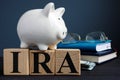 IRA individual retirement account written on cubes Royalty Free Stock Photo