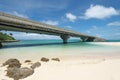 Irabu bridge, the longest toll-free bridge in Japan, connecting Miyako island and Irabu island Royalty Free Stock Photo