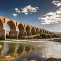 iran ancient bridge over river Royalty Free Stock Photo