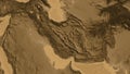 Iran area. Sepia elevation map Royalty Free Stock Photo