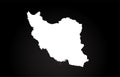 Iran black and white country border map logo design